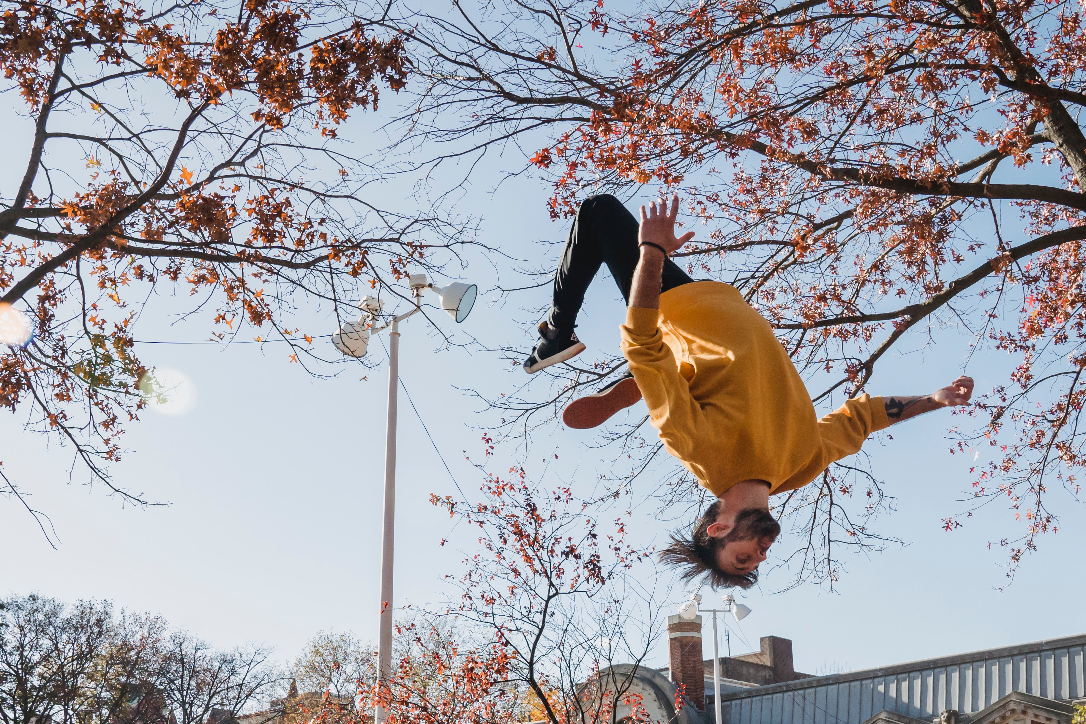 Man doing a backflip