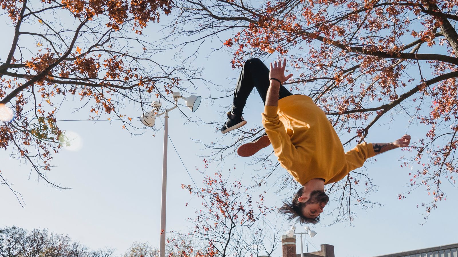 Man doing a backflip