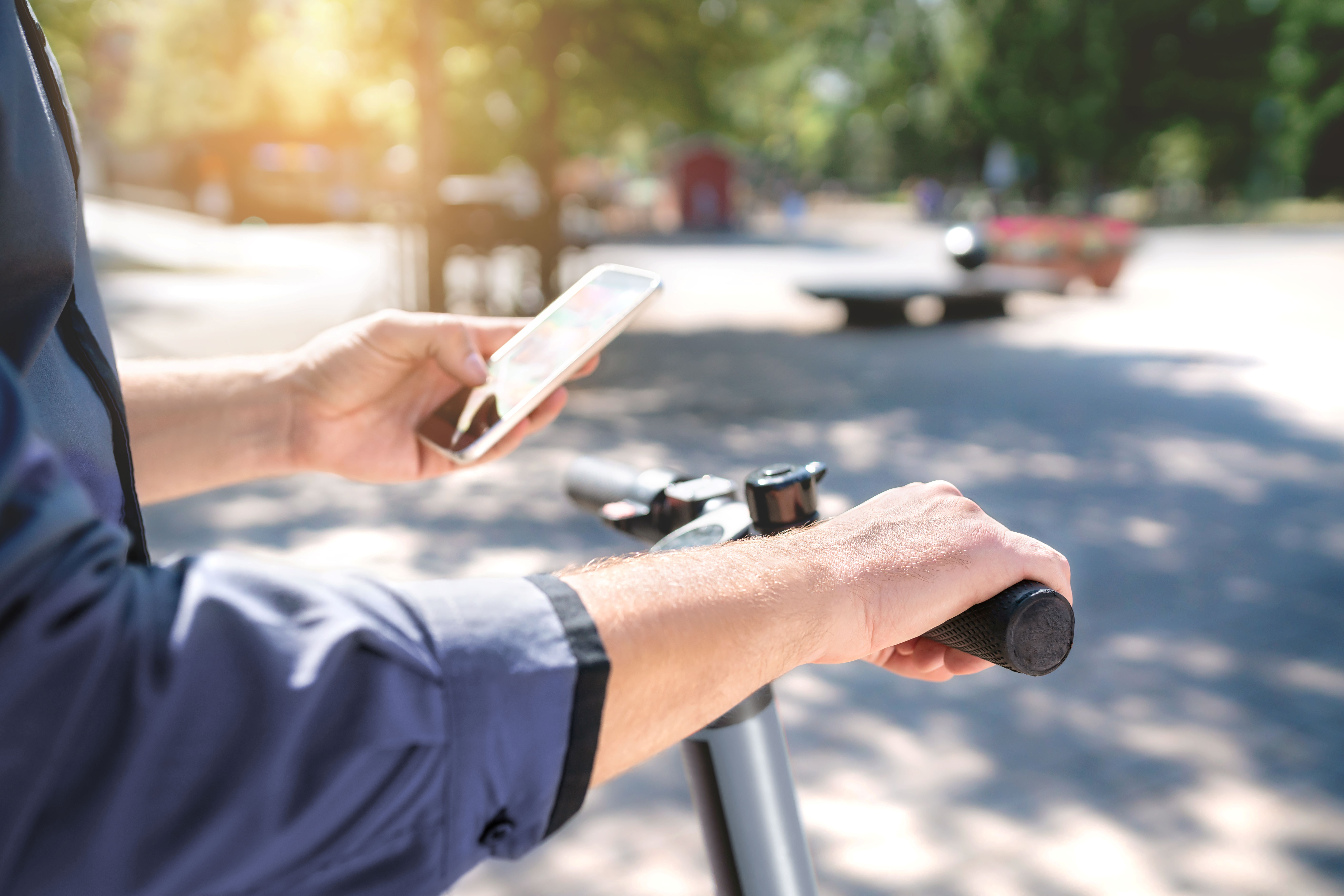 Man typing on a phone